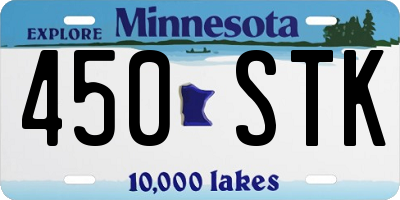 MN license plate 450STK