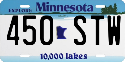 MN license plate 450STW