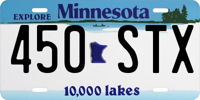 MN license plate 450STX
