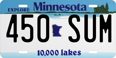 MN license plate 450SUM