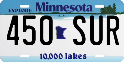 MN license plate 450SUR