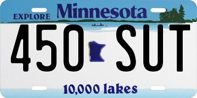 MN license plate 450SUT
