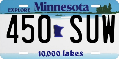 MN license plate 450SUW