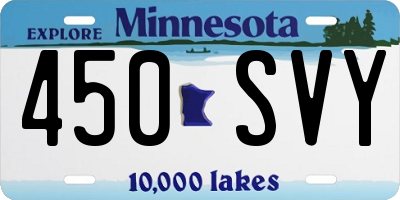 MN license plate 450SVY