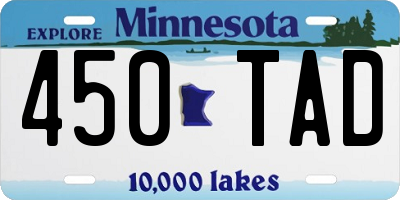 MN license plate 450TAD