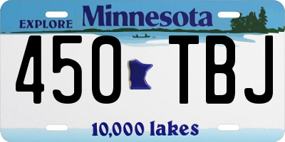 MN license plate 450TBJ