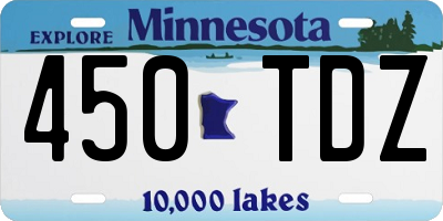 MN license plate 450TDZ