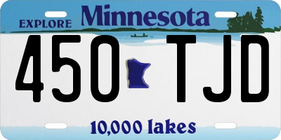 MN license plate 450TJD