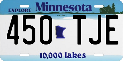 MN license plate 450TJE