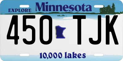 MN license plate 450TJK