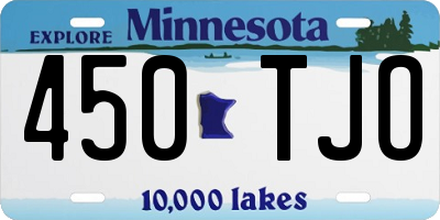 MN license plate 450TJO