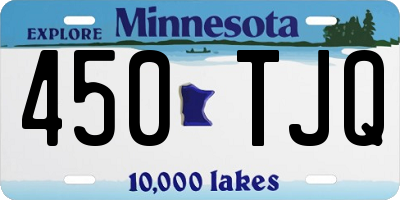 MN license plate 450TJQ