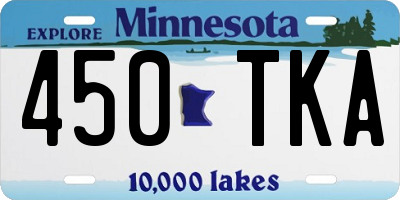 MN license plate 450TKA