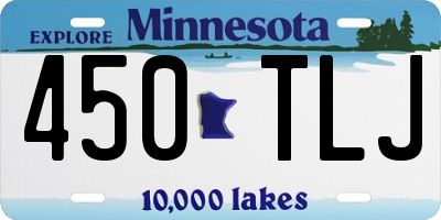 MN license plate 450TLJ