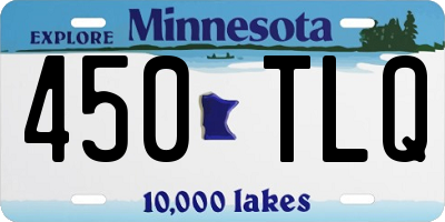 MN license plate 450TLQ