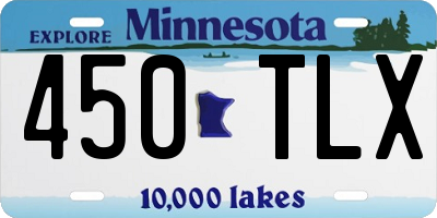 MN license plate 450TLX