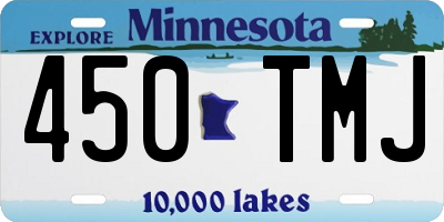 MN license plate 450TMJ