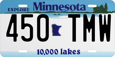 MN license plate 450TMW
