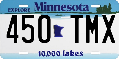MN license plate 450TMX