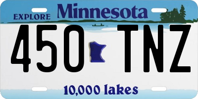 MN license plate 450TNZ