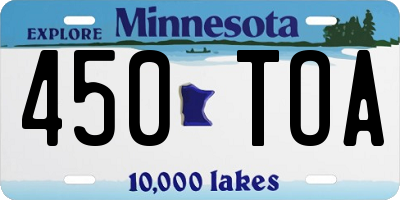 MN license plate 450TOA