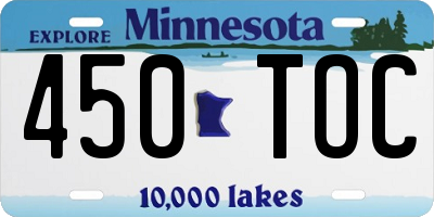 MN license plate 450TOC