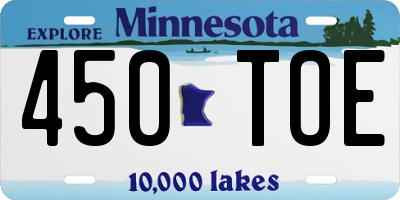 MN license plate 450TOE