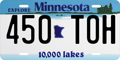 MN license plate 450TOH