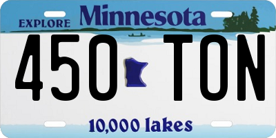 MN license plate 450TON