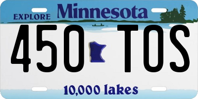 MN license plate 450TOS