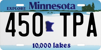 MN license plate 450TPA