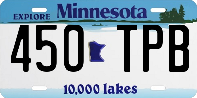 MN license plate 450TPB