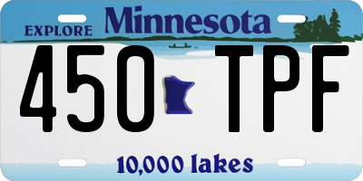 MN license plate 450TPF