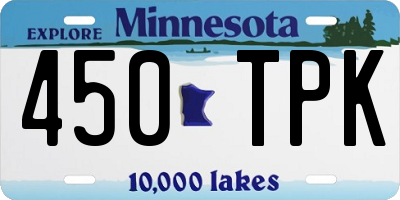 MN license plate 450TPK