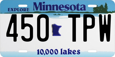 MN license plate 450TPW