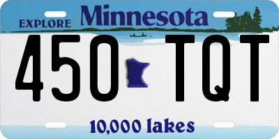 MN license plate 450TQT