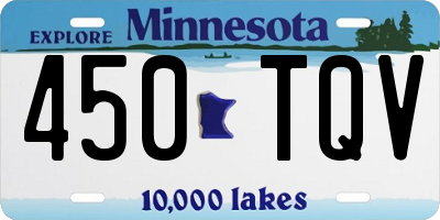 MN license plate 450TQV