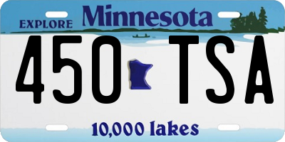 MN license plate 450TSA