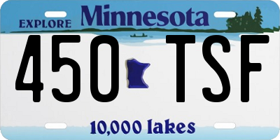 MN license plate 450TSF
