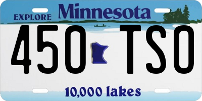 MN license plate 450TSO