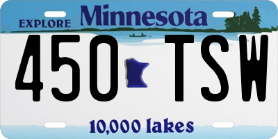 MN license plate 450TSW