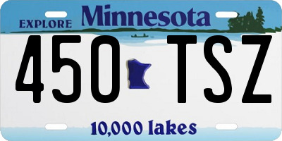 MN license plate 450TSZ