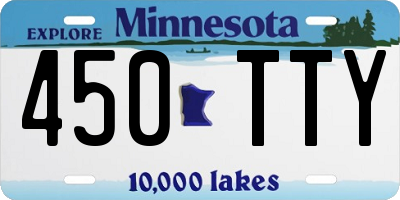 MN license plate 450TTY