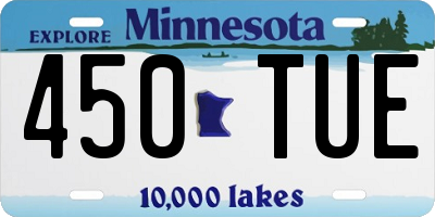 MN license plate 450TUE