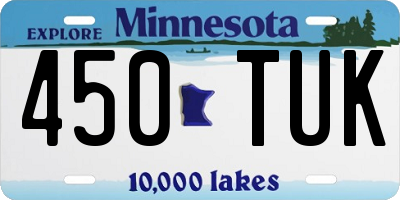 MN license plate 450TUK