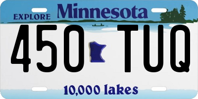 MN license plate 450TUQ