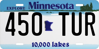 MN license plate 450TUR