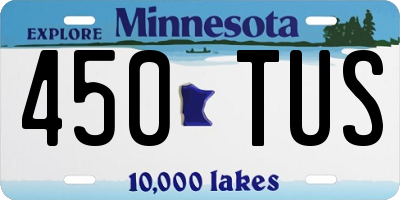 MN license plate 450TUS