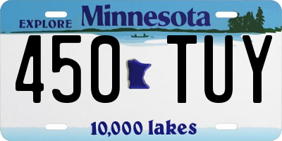 MN license plate 450TUY