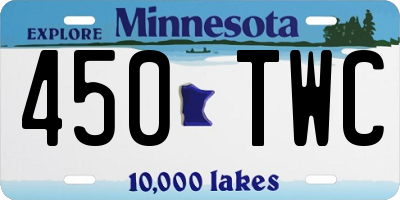 MN license plate 450TWC